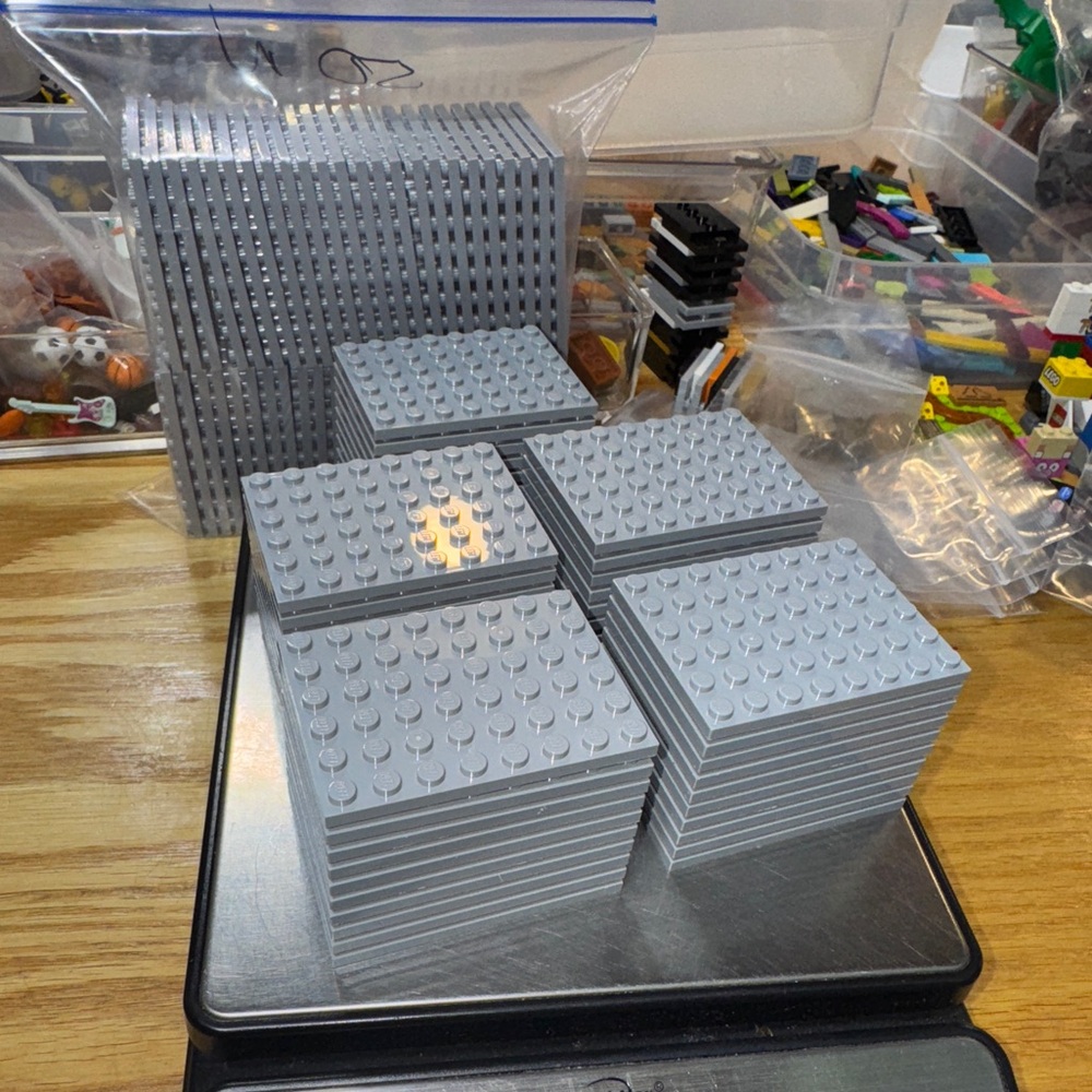 (50) New LEGO 6x8 Light Bluish Gray Grey Plates LOT Pieces Baseplates